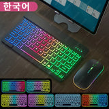 Rainbow RGB Backlit Wireless Keyboard and Mouse Set for Tablet, iPad, and Smartphone