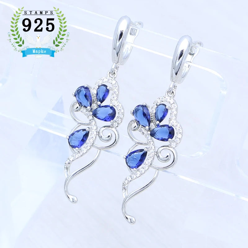 Amethyst Earrings Plant Flower Shape 925 Sterling Silver Earrings