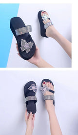 Rhinestone Butterfly Bohemian Style Casual Beach Wedges