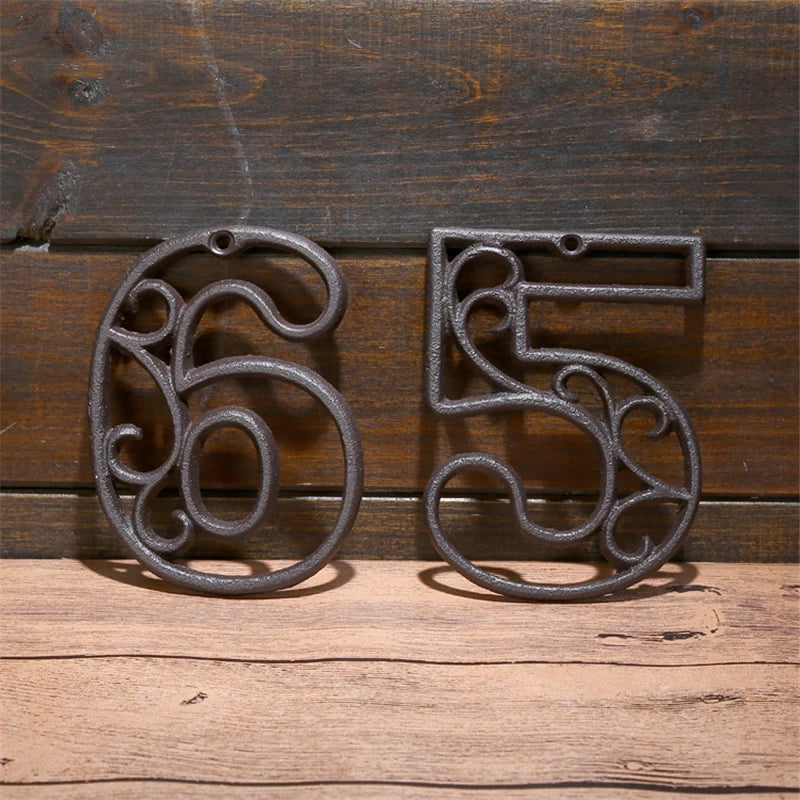 Industrial Cast Iron House Numbers