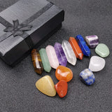 Seven Chakra Hexagonal Column Point Wand Natural Crystal Power Healing Stone Set