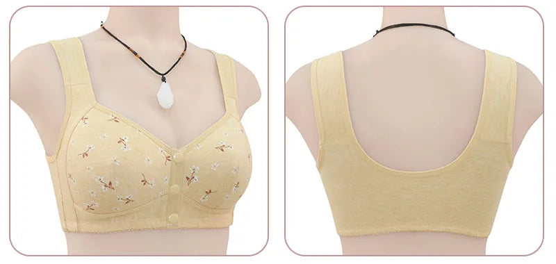 Cotton Wire Free Front Closure Bralette