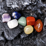 Seven Chakra Hexagonal Column Point Wand Natural Crystal Power Healing Stone Set