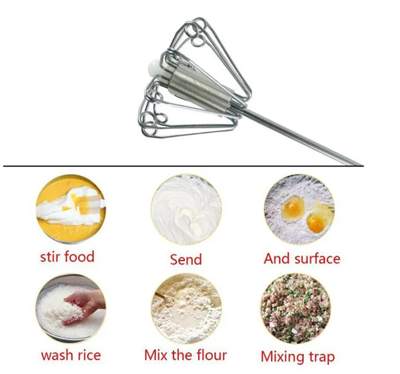 Stainless Steel Semi-Automatic Egg Beater