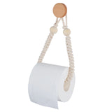 Nail-Free Rope and Wood Hook Paper or Hand Towel Holder