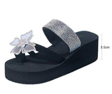 Rhinestone Butterfly Bohemian Style Casual Beach Wedges