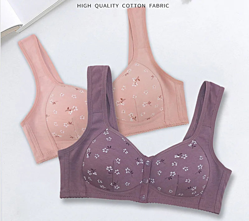 Cotton Wire Free Front Closure Bralette