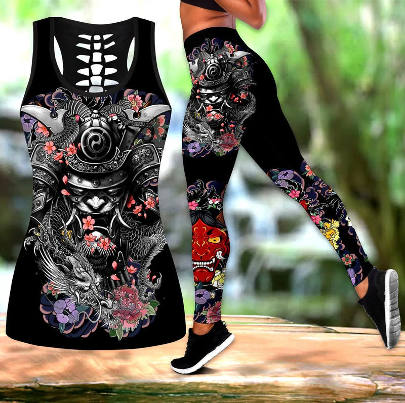 Samurai and Dragon Tattoo Leggings & Tank top