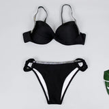 New Push Up Solid Bikini Swimwear - Brazilian Bikini Set