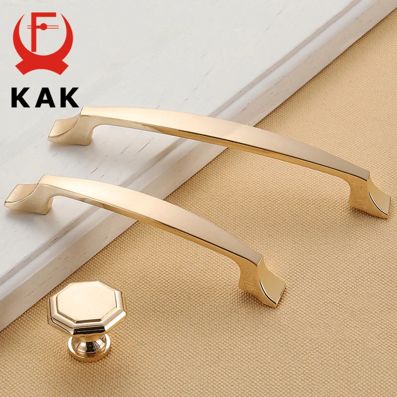 Champagne Gold Door Zinc Alloy Cabinet Handles