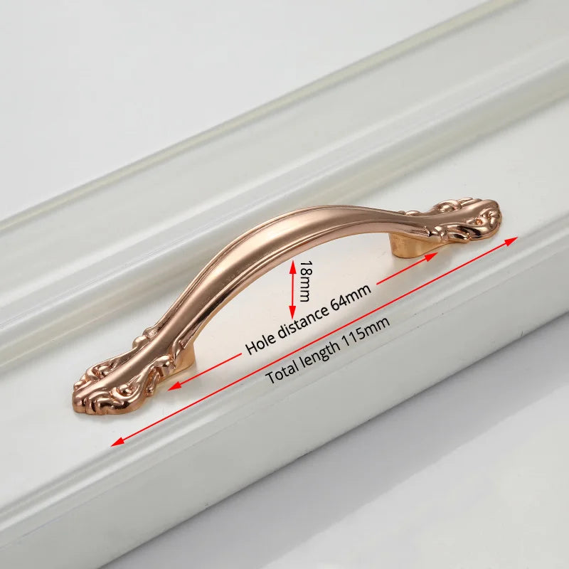 Champagne Gold Door Zinc Alloy Cabinet Handles