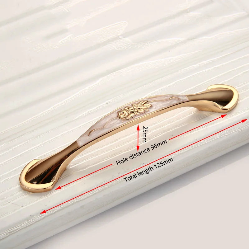 Champagne Gold Door Zinc Alloy Cabinet Handles