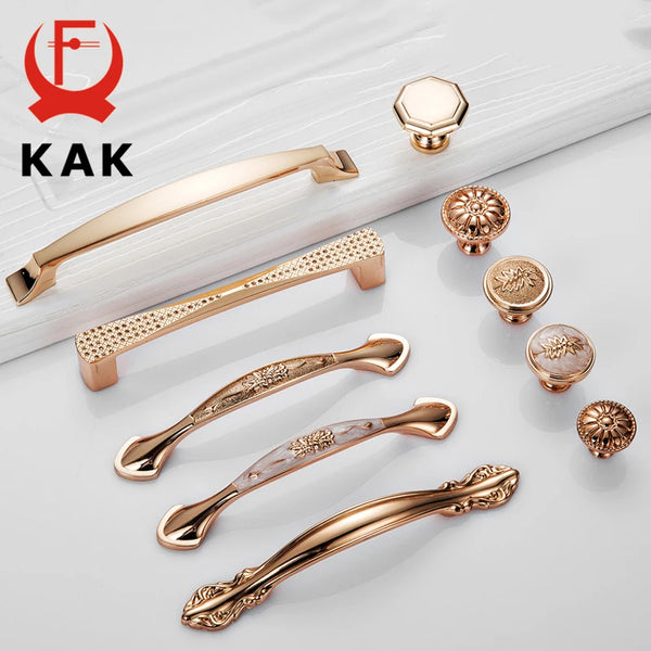 Champagne Gold Door Zinc Alloy Cabinet Handles