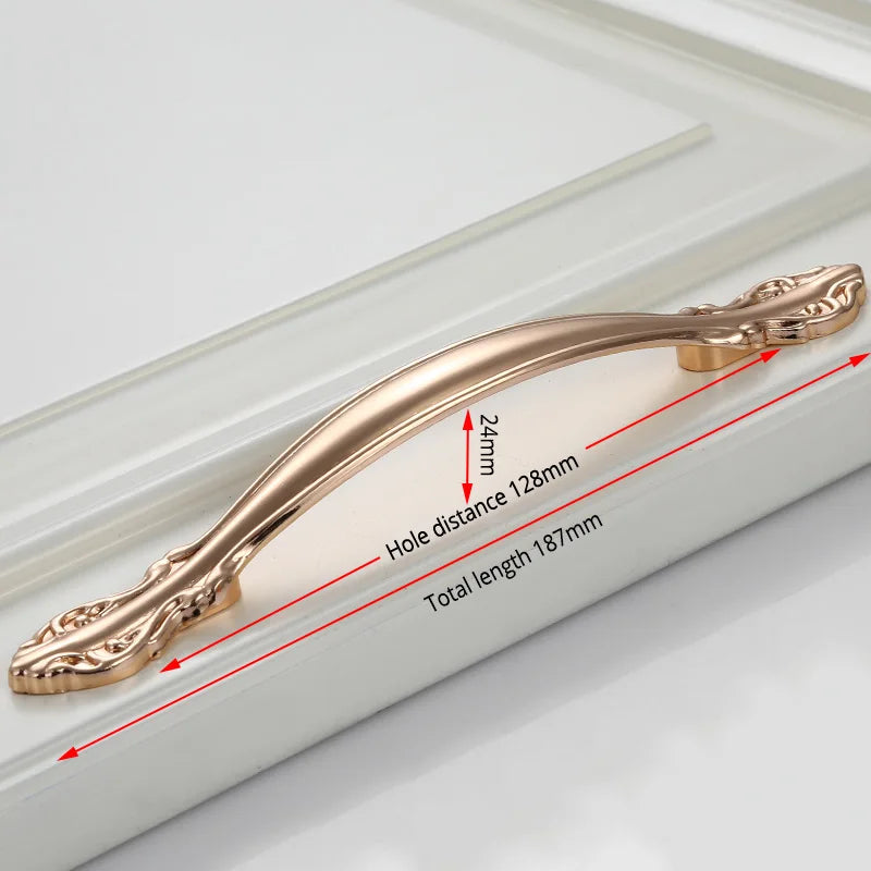 Champagne Gold Door Zinc Alloy Cabinet Handles