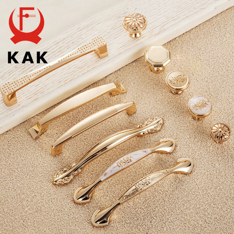 Champagne Gold Door Zinc Alloy Cabinet Handles