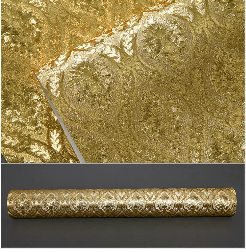 Luxury Classic Gold Wallpaper or Cupboard Liner Roll