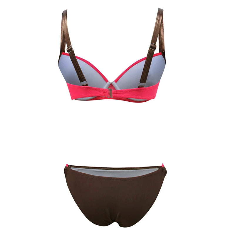 New Push Up Solid Bikini Swimwear - Brazilian Bikini Set