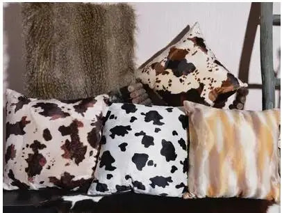 Cow giraffe pattern imitation animal skin printed pillowcase