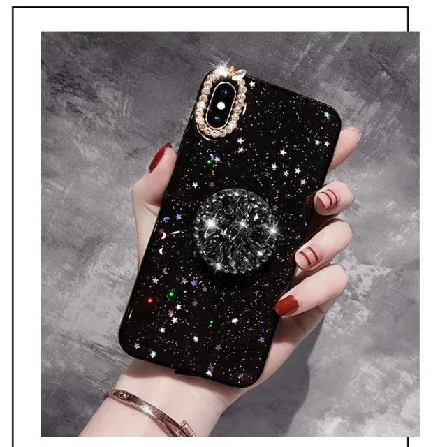 Glitter Marble Diamond Ring Holder Phone Case - The Next Door Neighbor 