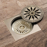 10x10cm Solid Brass Antique Shower Drain