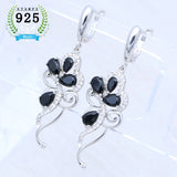 Amethyst Earrings Plant Flower Shape 925 Sterling Silver Earrings