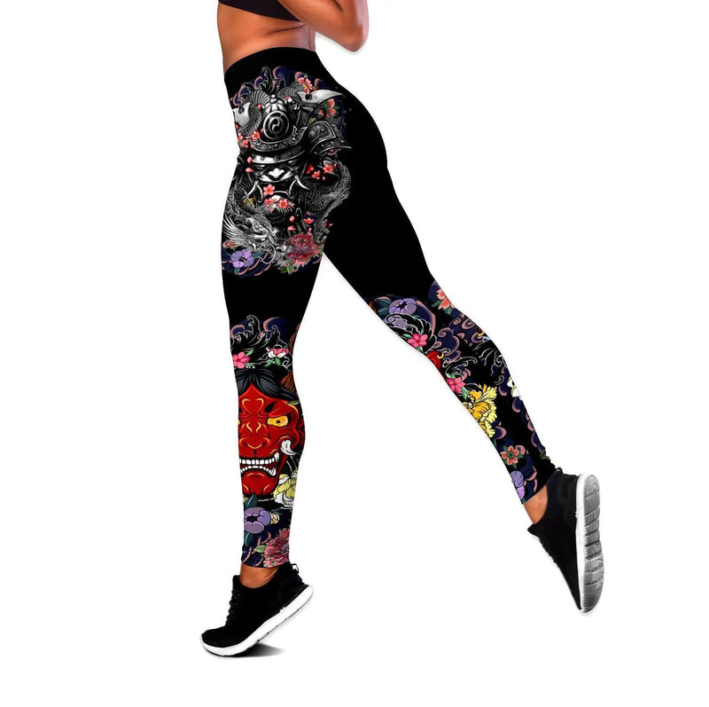 Samurai and Dragon Tattoo Leggings & Tank top