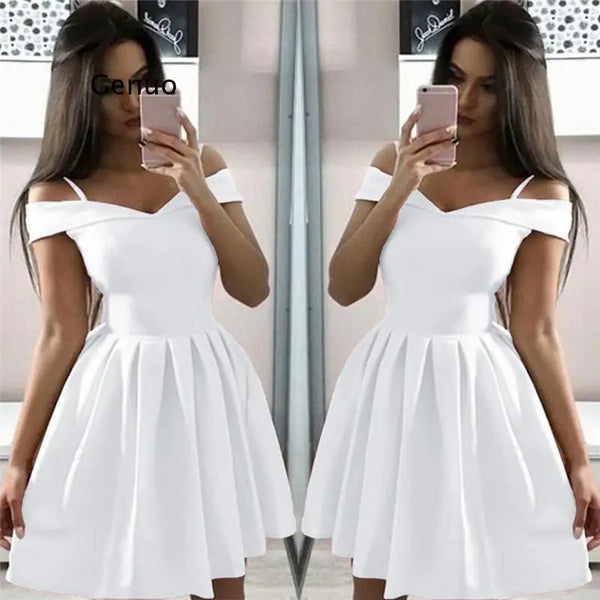 Off Shoulder Short Sleeve Mini Dress