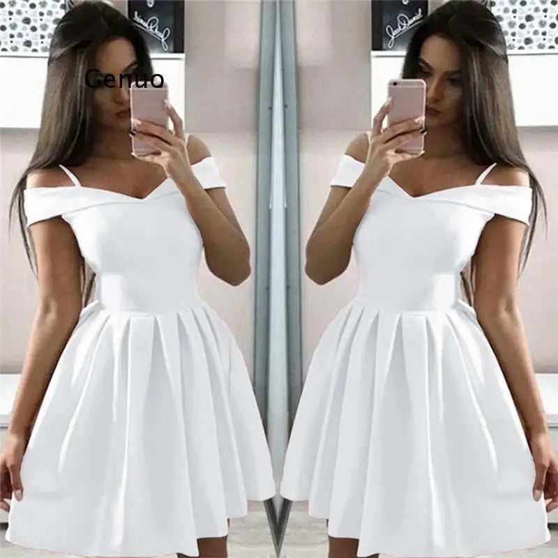 Off Shoulder Short Sleeve Mini Dress