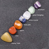 Seven Chakra Hexagonal Column Point Wand Natural Crystal Power Healing Stone Set