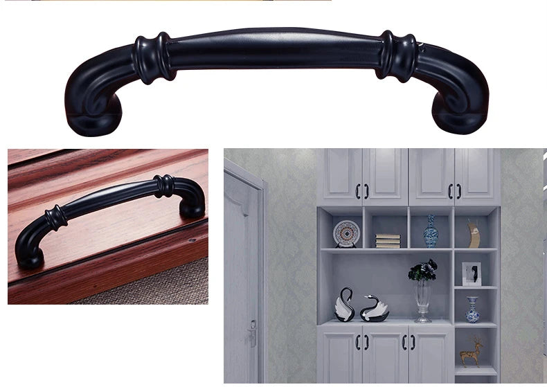 Zinc Alloy Black Cabinet Handles