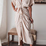 Summer Short Sleeve Maxi Dress