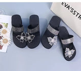 Rhinestone Butterfly Bohemian Style Casual Beach Wedges