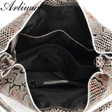 Genuine Leather Shoulder Bags - Shiny Cross Body Handbag