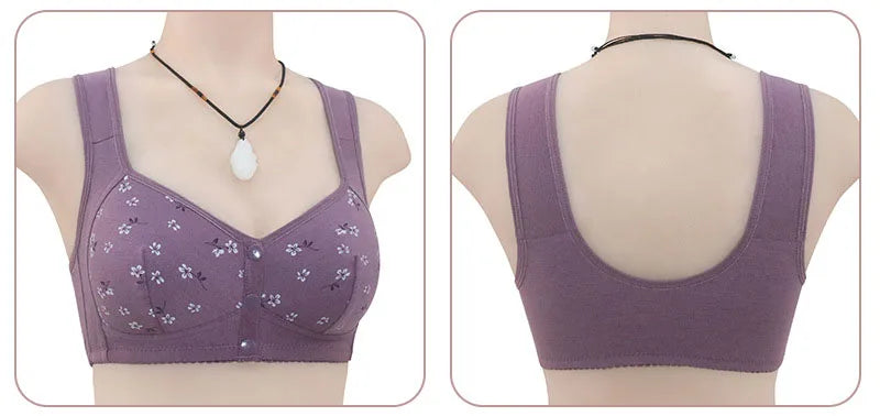 Cotton Wire Free Front Closure Bralette