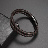 Classic Hand Woven Multi-Layered Leather Bracelet - The Next Door Neighbor 