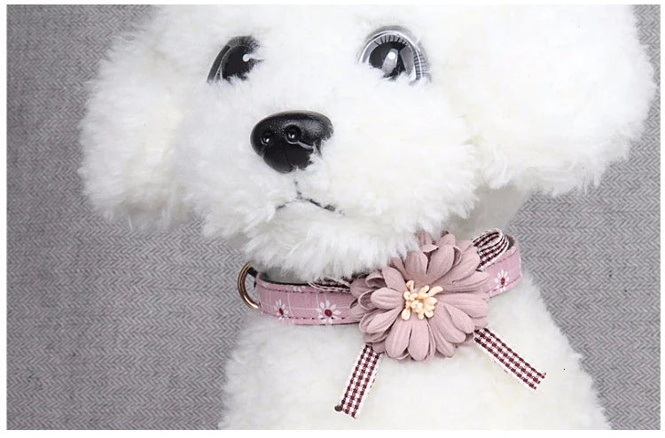 PU Leather Floral Collar for Pets