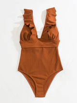 One Piece Ruffle Monokini Swimsuit