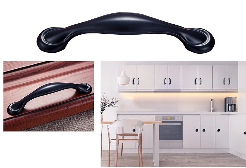 Zinc Alloy Black Cabinet Handles