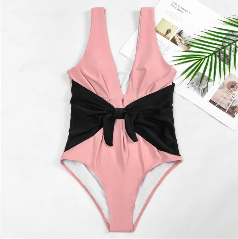 One Piece Swimsuit Solid Monokini