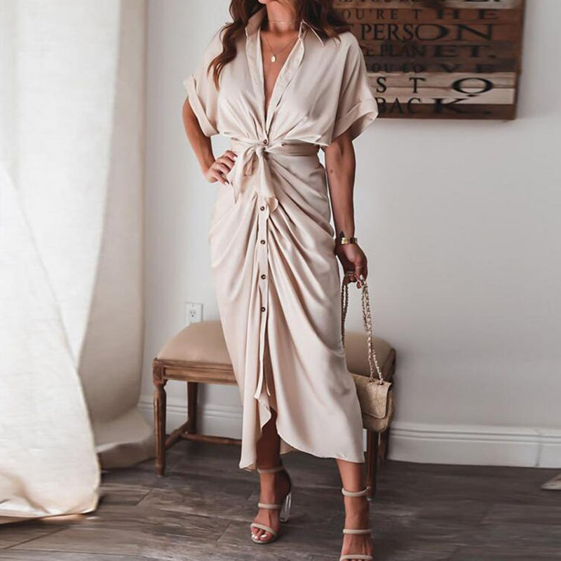 Summer Short Sleeve Maxi Dress