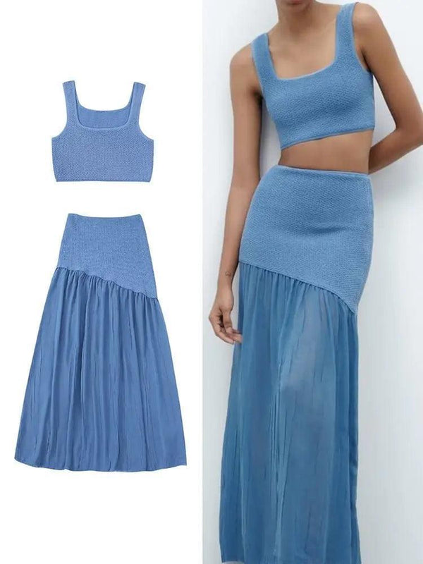 Perfect Summer Blue Skirt Set