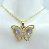 Crystal Glass Butterfly Necklace