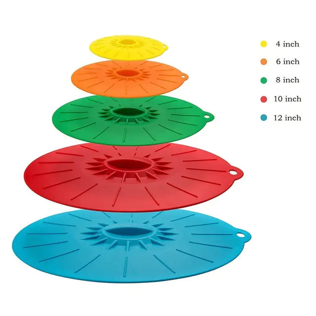 5 PCS Set Silicone Microwave Bowl Cover