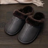 Men's Warm Leather Slippers - The Next Door Neighbor 