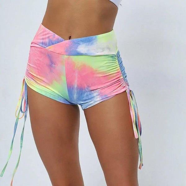 Colorful Tie-dye High-Waist Shorts - The Next Door Neighbor 