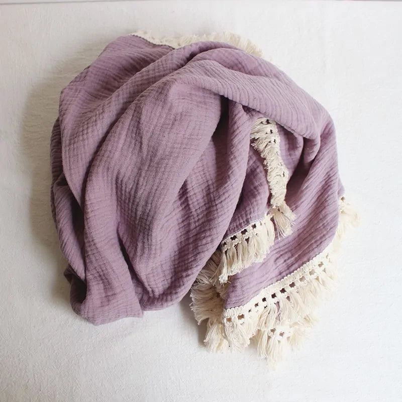 Organic Cotton Baby Tassel Blankets - The Next Door Neighbor 