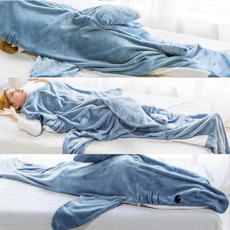 Fuzzy Shark Wearable Blanket