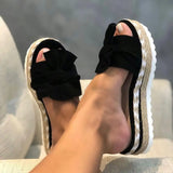 Bow-Top Platform Sandals