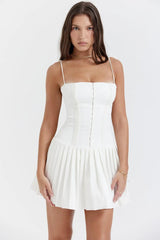 White Pleated Dress - The Next Door Neighbor 