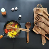 7-Piece Handcrafted Teak Utensil Set - The Next Door Neighbor 